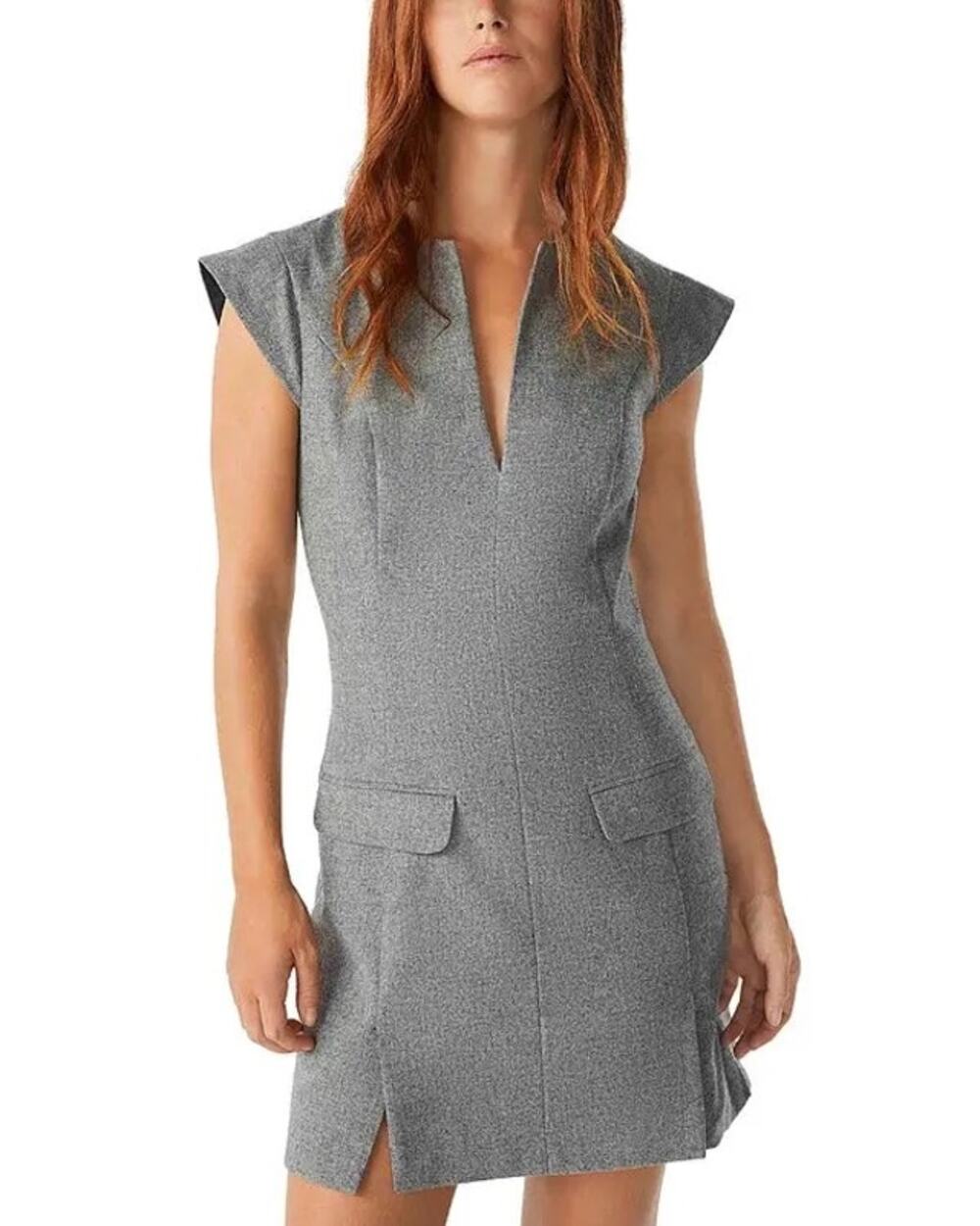 ba&sh Dornelle Gray Wool Blend Mini Dress Size L US 8 Womens